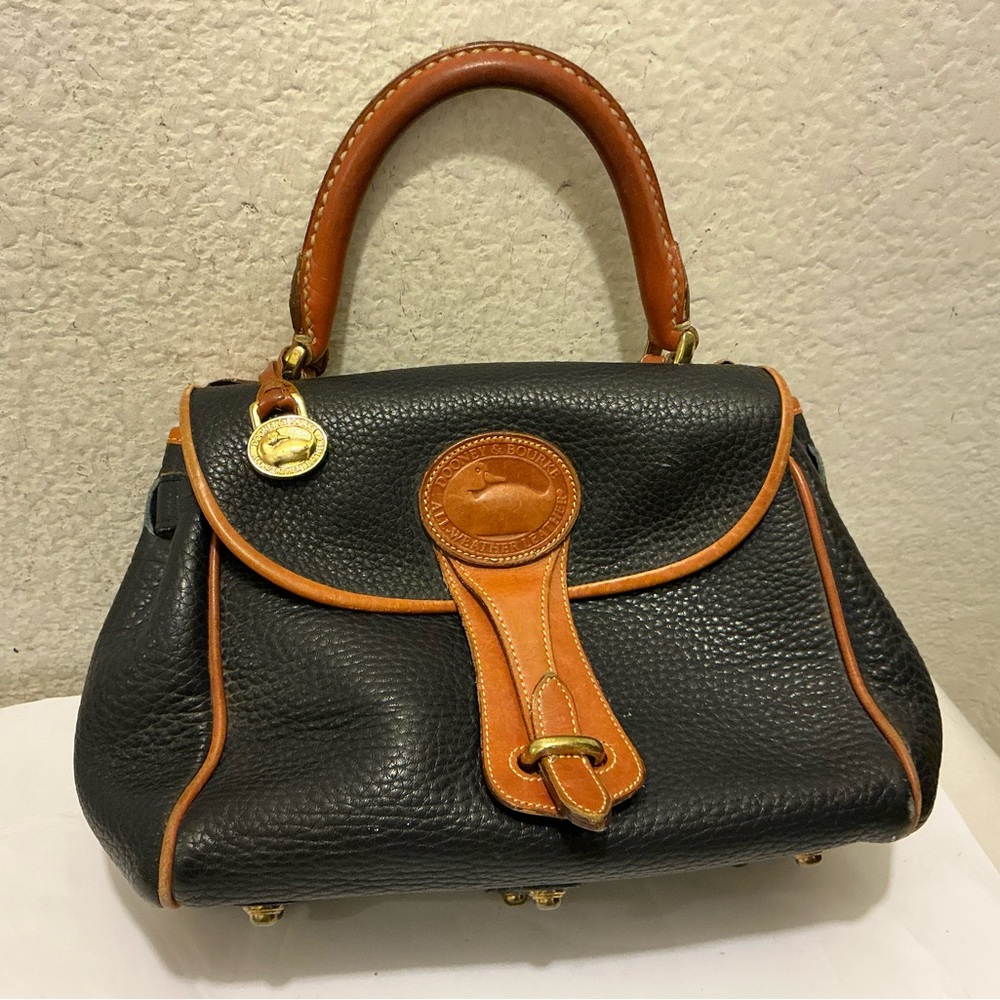 Dooney & Bourke Essex all weather Black and Tan Satchel - Picture 2 of 9